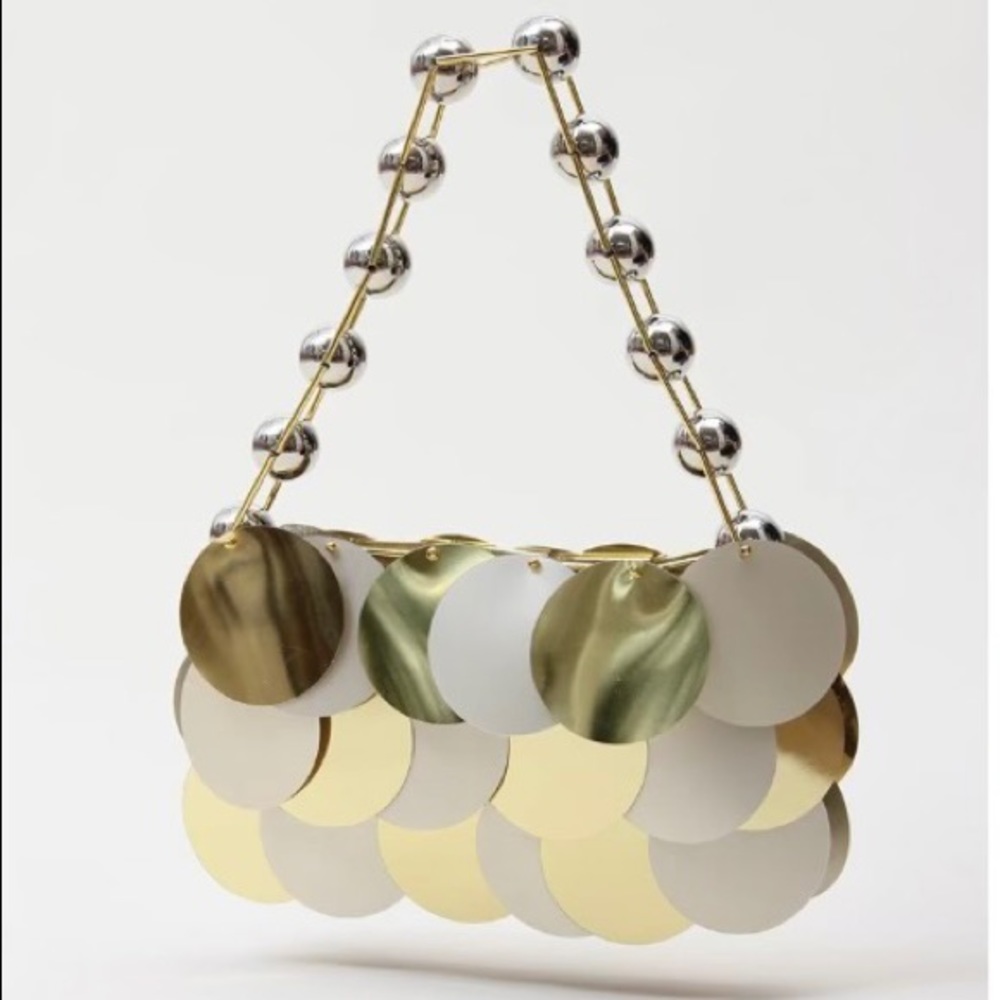Gold & Silver Disc Shoulder Bag